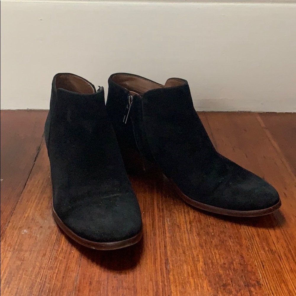 Black suede ankle booties